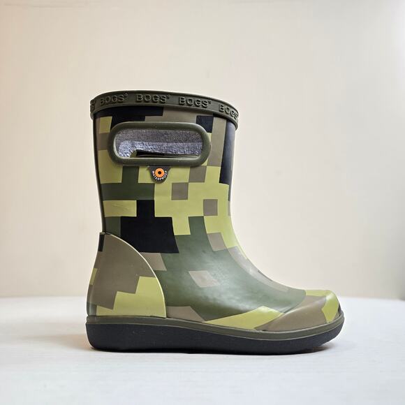 Bogs Skipper II B-Camo Kids Rainboots Size 7 Little Kids Army Green Brown - Picture 1 of 4
